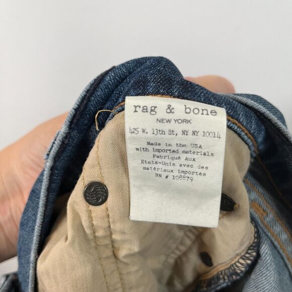 Rag & Bone Tall Mens Standard Issue Fit 2 29 x 33 Slim Leg Dark Wash Blue Jeans - Picture 3 of 9